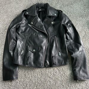 Zara black leather jacket